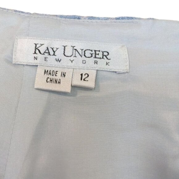 NWOT Kay Unger New York Suit with Ribbon Embroidery, Sequins, Beads at Waistline - Picture 8 of 10